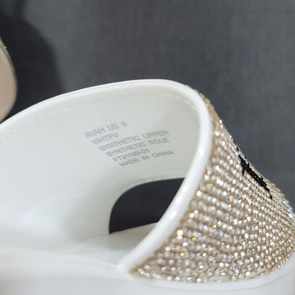 BRAND NEW TRUE RELIGION EMBELLISHMENTS BLOCK HEEL MULE OPEN GLITTER SANDAL - Picture 13 of 13